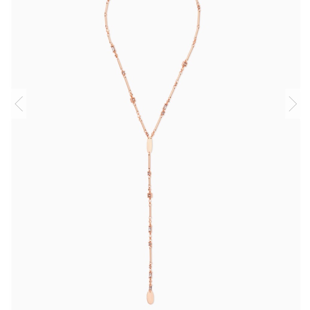 NWT! Kendra Scott Crowley rose gold Y-Necklace